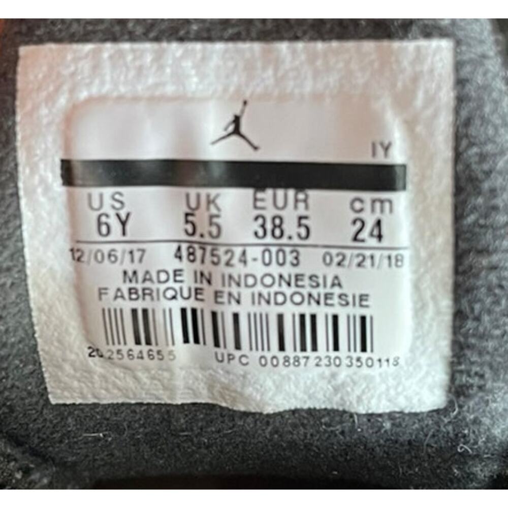 Nike Air Jordan 14 Retro "Last Shot" Basketball Sneakers Size 6Y Black Red BRED - Picture 6 of 6